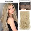 Invisible Wire Fish Line Hair Extensions with Long Synthetic Wavy Curly Hairpiece Adjustable Transparent for Women 22 Inch