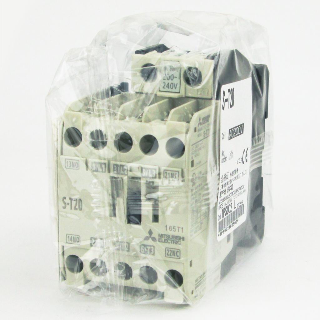 Mitsubishi Electric AC200V 1a1b Магнитный контактор Номинальный Защита части NN S-T20 (Вспомогательный контакт 1НО1НЗ) (Типичный 18А) (Монтаж на DIN-рейку/винт)