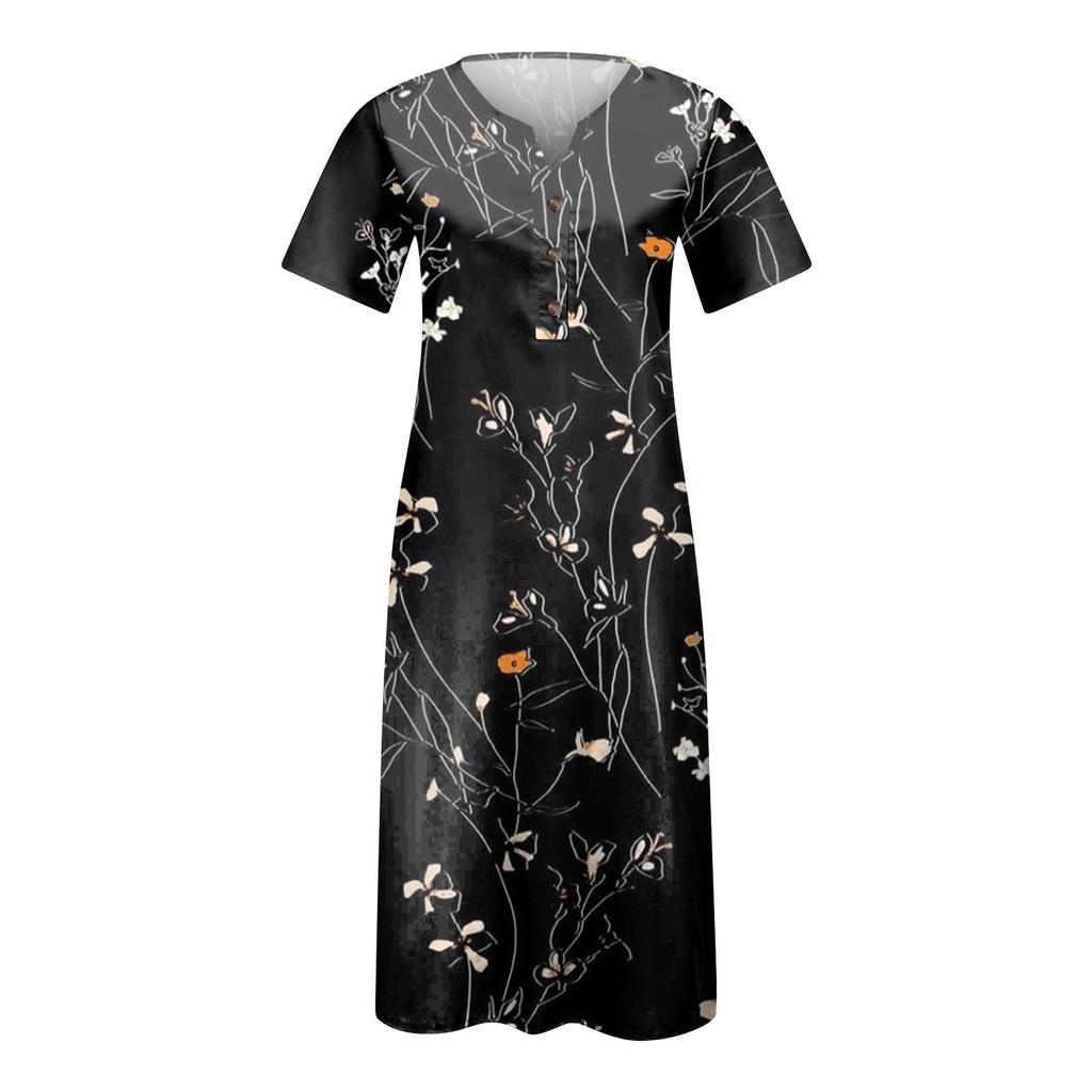 Женское платье с v-образным вырезом и короткими рукавами, повседневное платье с принтом в горошек и карманами