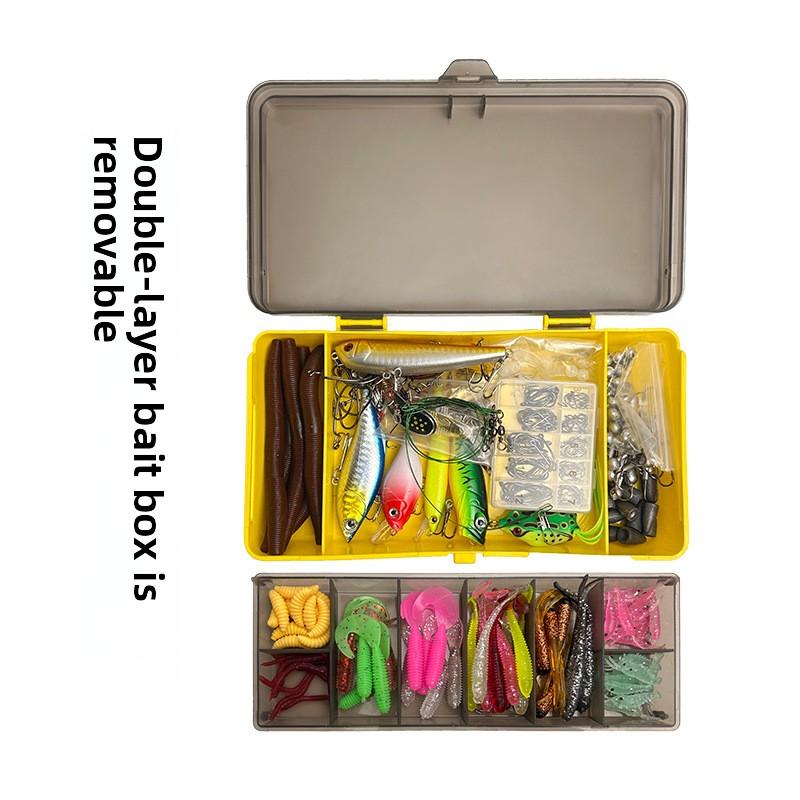 Double-layer Bait Box Set 302 Pieces 443g Accessories Lure Soft & Hard Bait Lead Head Hook Pin