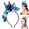 Women Headband Colorful Butterflies Decor Bridal Hair Band Parties Cosplay Halloween Hair Accessories