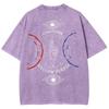 Anime Jujutsu Kaisen Gojo Satoru Print T-shirt Men Women Clothing Vintage Washed Tee Oversized Cotton T Shirt Harajuku Tshirt