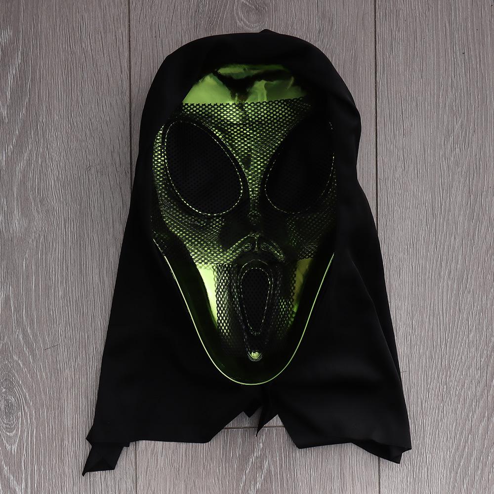 Green Alien UFO Mask Cosplay Aliens Monster Plastic Helmet Halloween Carnival Masquerade Dress Up Party Adult Kids Costume Props