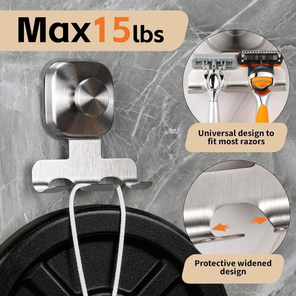 Removable Suction Cup Razor Holder Wall Mounted Shaver Storage Rack Washroom Wall