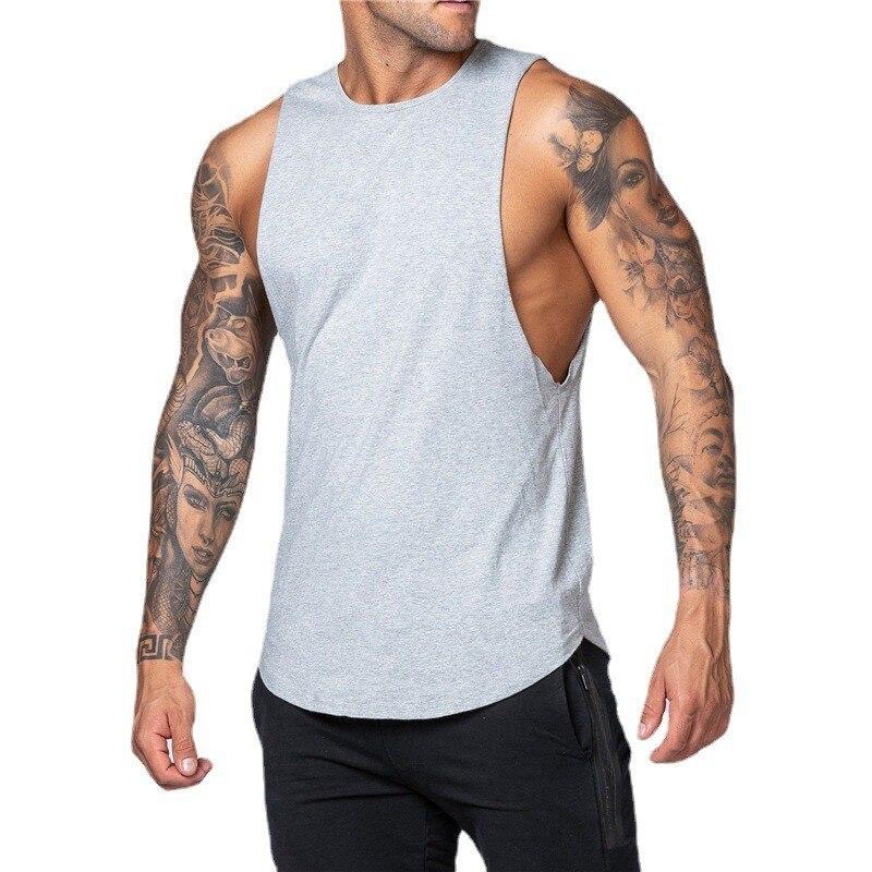 Muscleguys Summer Men's Loose Bodybuilding Sleeveless T-shirt Gym Training Tank Top Fitness Clothing