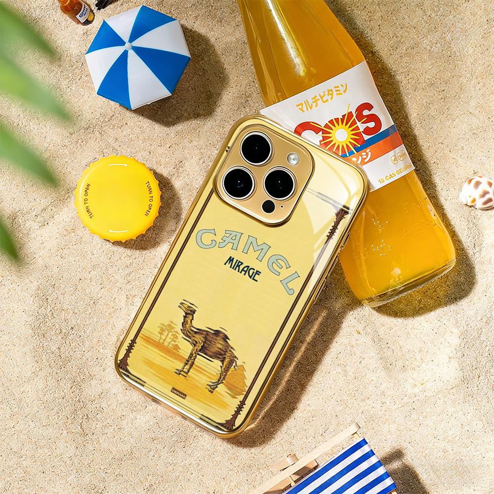Outdoor Trends логотип Верблюды Чехол для телефона Для iphone 17 16 15 14 13 12 11Pro Plus Max Позолоченное стекло Чехол для телефона