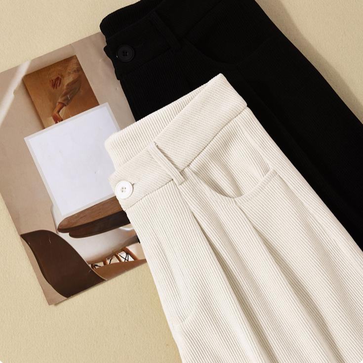 DIMANAF Зимние Длинные Брюки Женские Вельветовые Прямые Брюки-Шаровары Эластичные Однотонные Зимние Свободные Брюки с Высокой Посадкой Новые