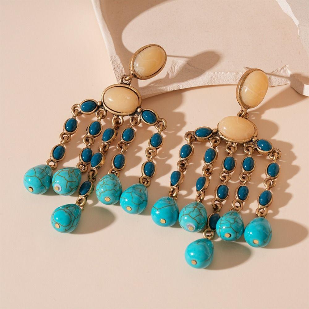 Bohemia Style Bohemian Turquoise Earrings Turquoise Earrings Pendant  Women