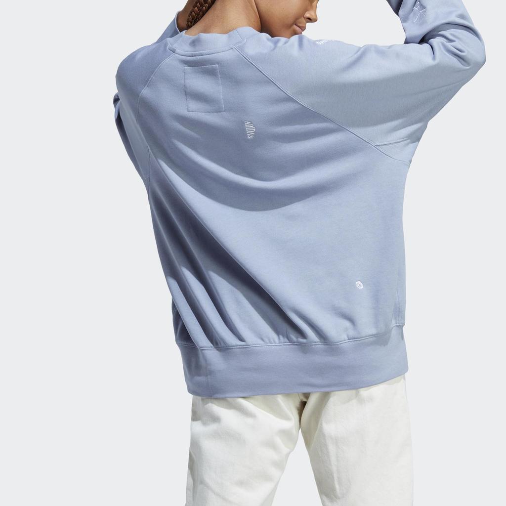 Adidas Пуловер с круглым вырезом и логотипом, женские топы, синий IC5716