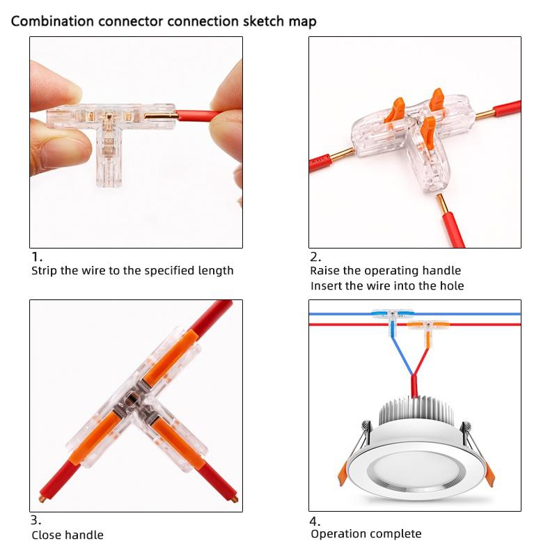 Разъем для проводов Электрический мини-быстрый разветвитель проводов Универсальный проводной кабель Клеммный блок Проводник Светодиодные ленты Быстрые разъемы