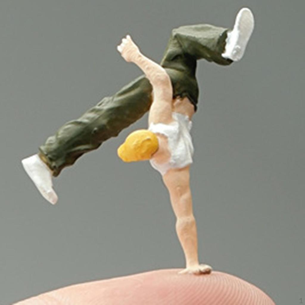 Фигурка 1/64, кукла из смолы, уличный танцор, крошечные люди, ручная роспись, для сказочного сада, песочного стола