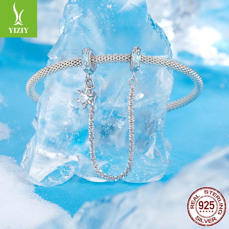 Силиконовая цепочка безопасности с позиционерами «Ледяной цветок», персонализированный браслет «Сделай сам», аксессуары с бусинами, легкая роскошь, ниша, осень и зима