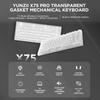 YUNZII X75 PRO 82-Key Wireless Hot-Swap Mechanical Gaming Keyboard with Transparent Keycaps, BT5.02.4GUSB-C Gasketed Keyboard for WindowsMac (Crystal