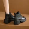 Fashion Shoes for Women 2024 Brand Lace Up Women's Boots Outdoor Modern Boots Women Round Toe Platform Square Heel Side Zip Shoes Female