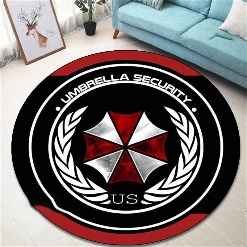 R-Resident Evil Ковер круглый с принтом Umbrella для гостиной, спальни, красивые коврики, нескользящий коврик для двери, напольные коврики, подарок на день рождения