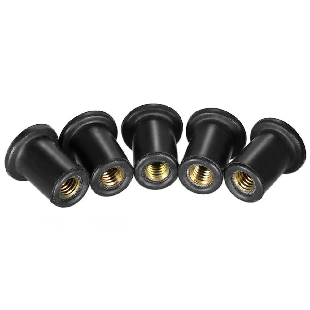 10 шт., метрические резиновые гайки для мотоцикла M4 M5, обтекатель ветрового стекла, анодированный алюминий, винты для мотоцикла, болты, аксессуары