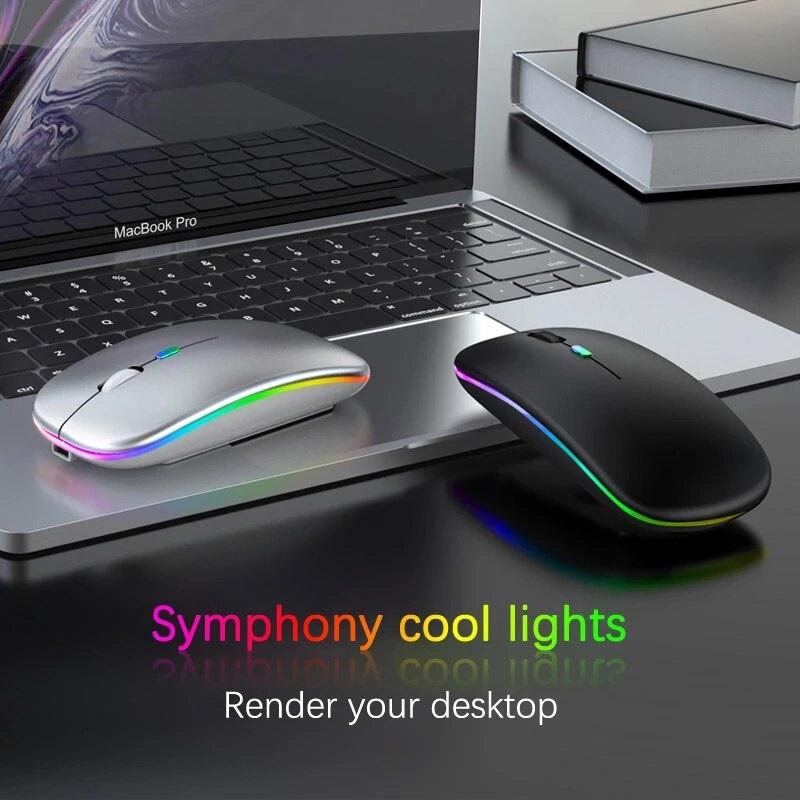Беспроводная мышь RGB Перезаряжаемая Bluetooth Мыши Беспроводная Компьютерная Мышь Светодиодная Подсветка Эргономичная Игровая Мышь для Ноутбука ПК 3600DPI