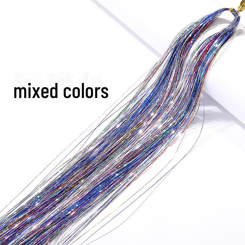 Цветные лазерные накладные пряди для волос