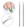 YIKOOLIN Stainless Steel Nail Cuticle Pusher Gel Nail Polish Remover Tool for Fingernails And Toenails Nail Art Care Accessory