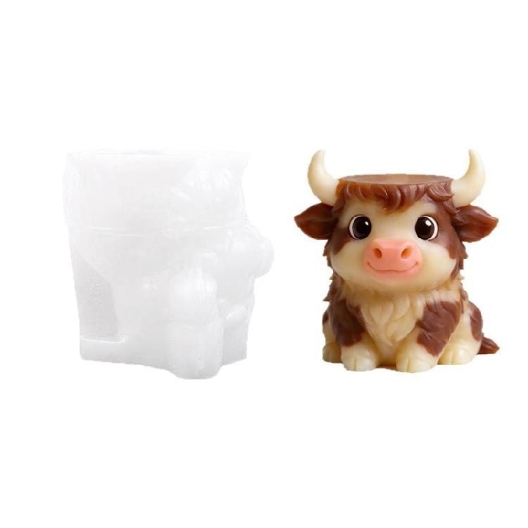 Short Tail Cow Silicone Candle Molds Multipurpose Silicone Candle Molds For Handmade Candle Cup And Gypsum Planter