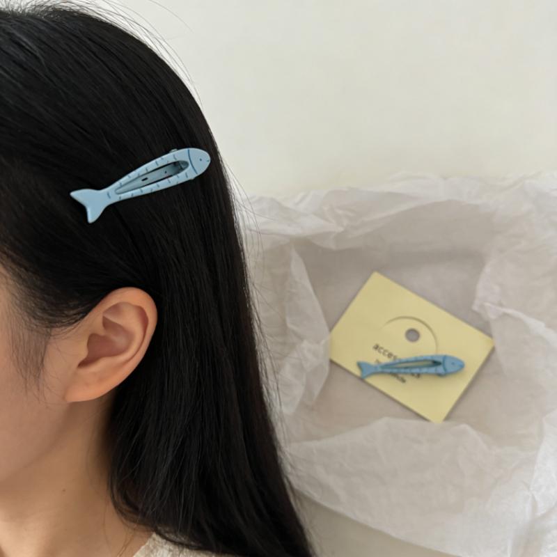 Blue Gradient Small Fish Metal Hair Clip Simple Versatile Side Duckbill Clips Hair Accessories Exquisite Cute Hair Accessories