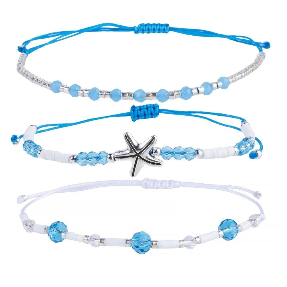 12Pcs/Set Bohemian Shell Flower Bracelet Set Adjustable Stackable Hand Chain Gifts