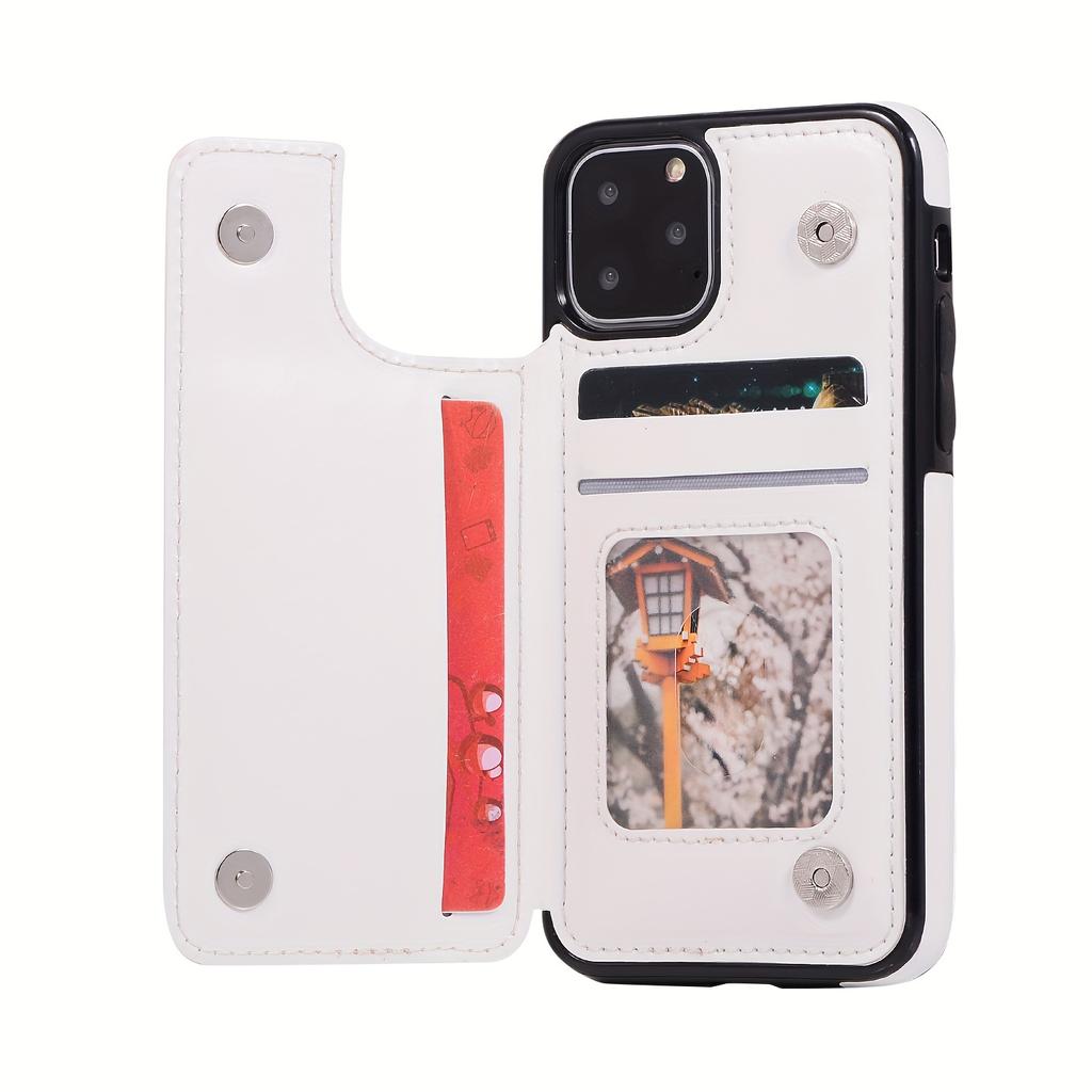 Чехол для телефона-кошелька с держателем для карт, чехол с подставкой для карт из искусственной кожи, двойной магнитной застежкой и прочным противоударным чехлом, для IPhone