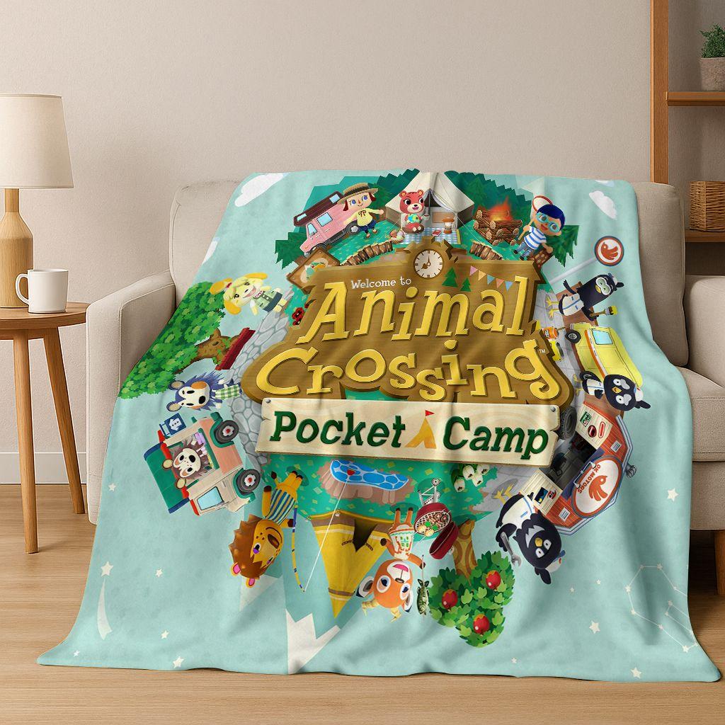 Мультяшное фланелевое одеяло Animal Crossing Wild World, Уютное мягкое плед-покрывало для дома, спальни, кровати, дивана, пикника, Подарок для детей