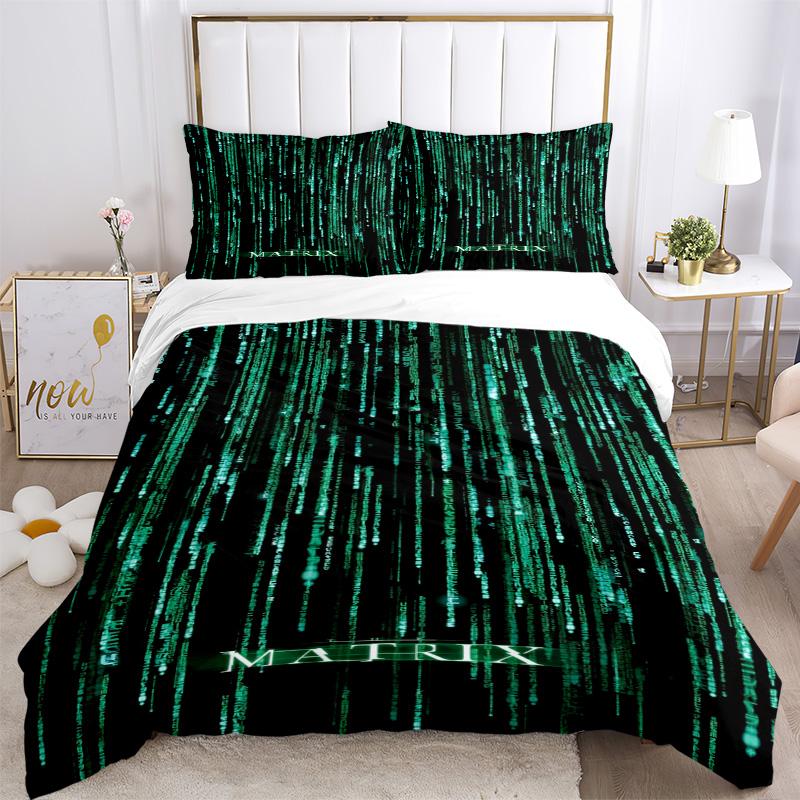 Matrix Bedding 3 Piece Set HD Print Duvet Cover Pillowcases for Teens Adult Bedroom Decoration Christmas Gift