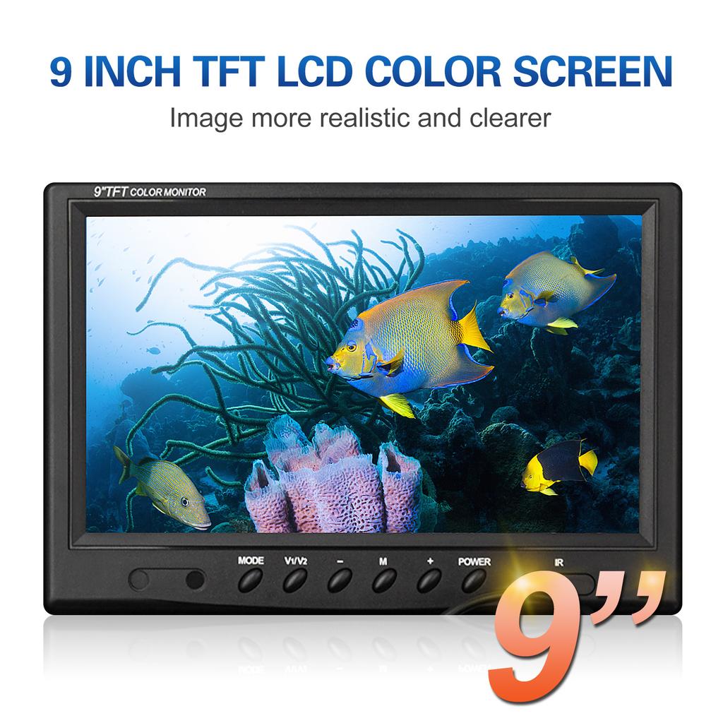 9-дюймовая камера для подводной рыбалки 1200TVL, эхолот, 12 инфракрасных светодиодных ламп, 15 м/30 м/50 м для ледяного моря