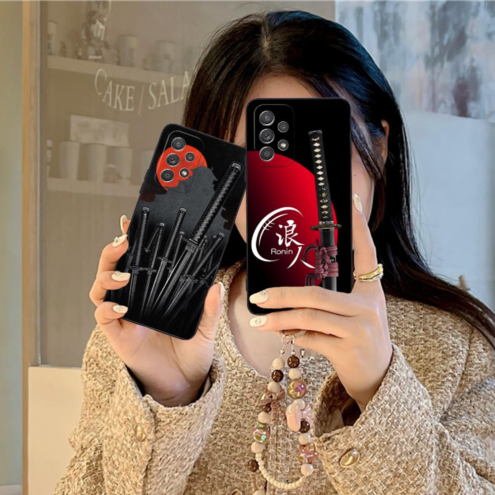 Чехол для телефона Samsung Galaxy A56 55 54 53 52 51 36 35 34 23 16 15 5G с изображением катаны самурая ронина и сакуры, цветной, красивый, роскошный