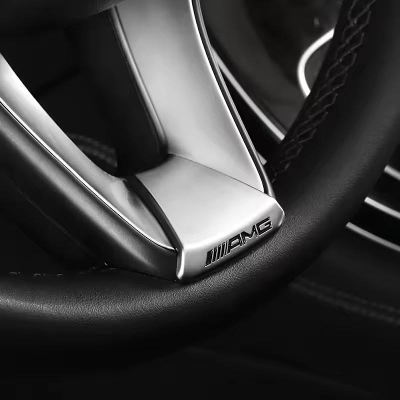 Car Emblem Badge Steering Wheel Decoration Trim Sticker For Mercedes Benz AMG W206 W204 W205 W212 W213 W221 W222 W223 W251 W464 GS1