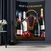 Moet & Chandon Champagne Gothic Classical Tapestry,Curtains for wine cabinets and home bars,Wall Hanging,Bedroom Living Room Art Decor