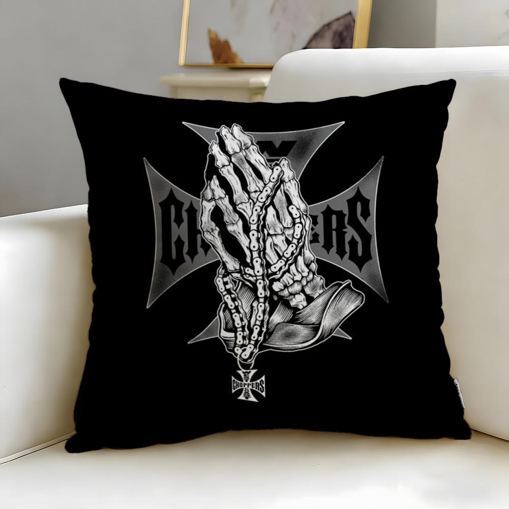 Stylish Wwcc West Coast Choppersiou Cushion Cover Soft EasyWash Pillow Case Versatile for Couch Bed Travel and Office