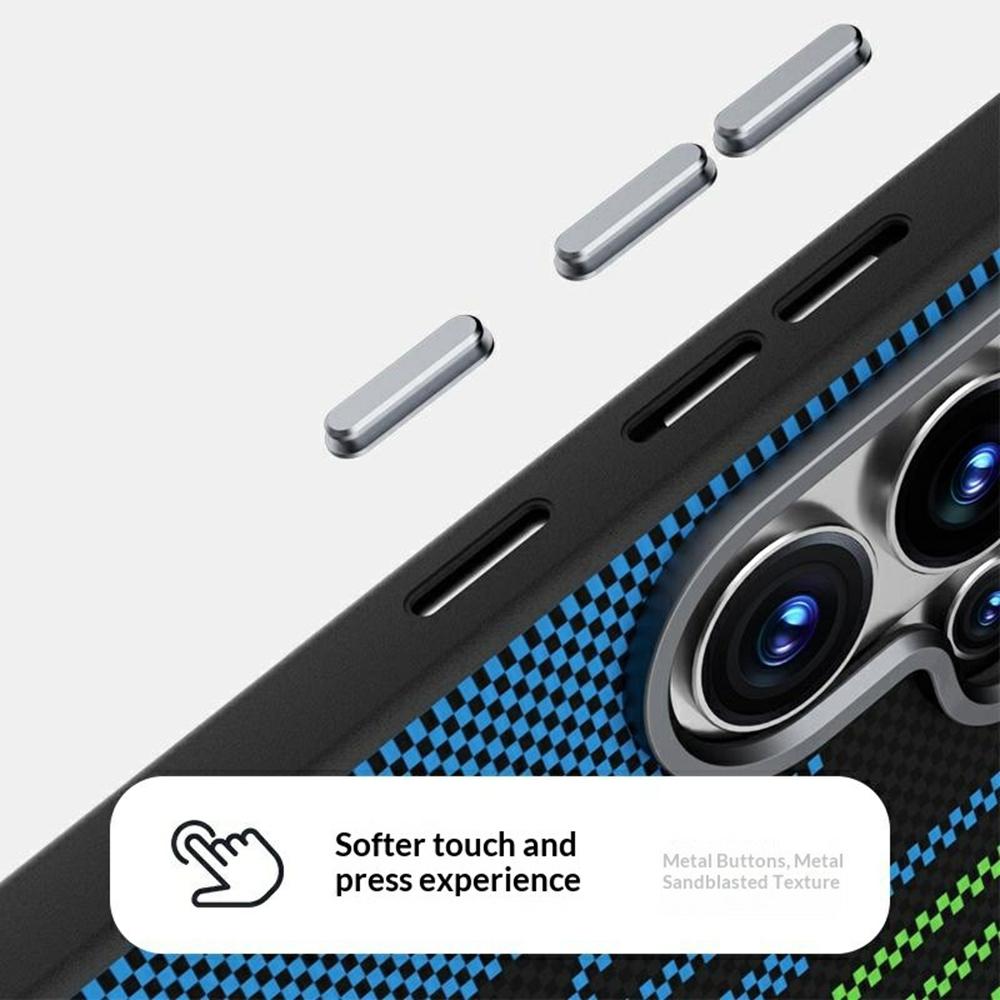 ABEEL For Samsung Galaxy S26 / S26 Pro Magnetic Case Micro-Embossing 6D Printed PC TPU Aluminum Alloy Leather Phone Cover