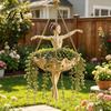 Vintage Style Hanging Basin Fairy Ballet Dancer Mermaid Planter, Resin Decorative Flower Pot with Metal Chain, Wall Vase Outdoor Indoor Garden