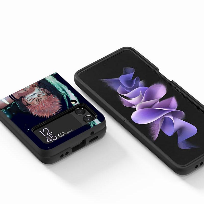 Черный чехол для телефона Samsung Galaxy Zflip3 Zflip Z Flip 3 5g Z Flip 4 Flip3 Zflip Flip4, чехол аниме Jujutsu Kaisen Yuji Bag