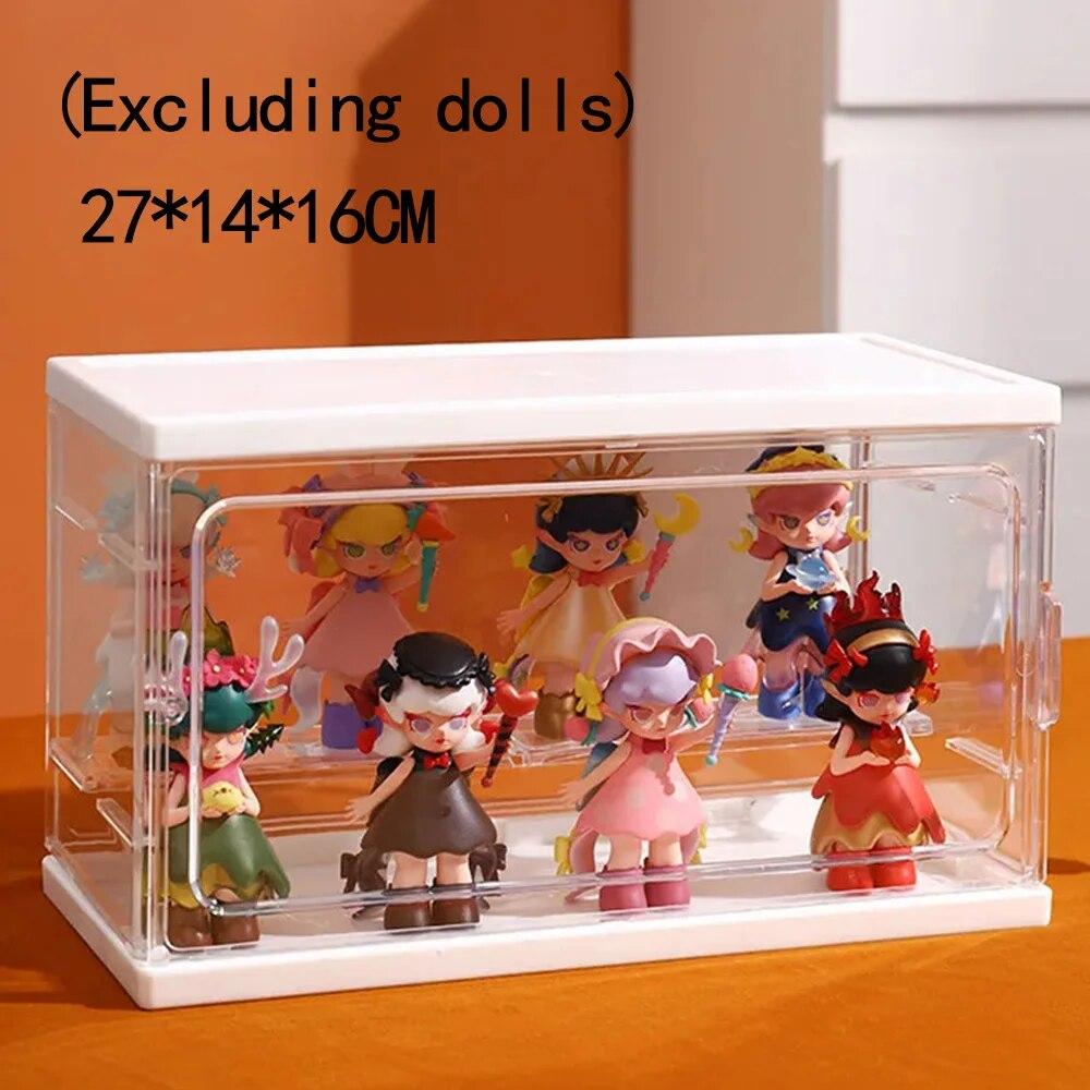 Стеллаж для хранения и демонстрации товаров, большая вместимость, шкаф-витрина с глухими коробками, шкаф для хранения кукол, шкаф для коллекций ручной работы