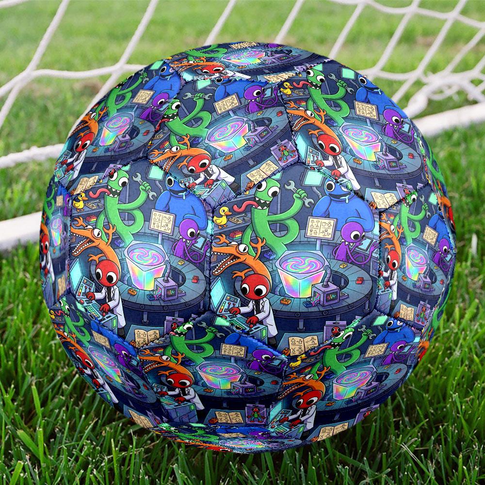 Game Rainbow Friends Print Size 5 Soccer Ball, Standard Match Football for Sports Game and Team Practice, Ideal Gift for Soccer Fans