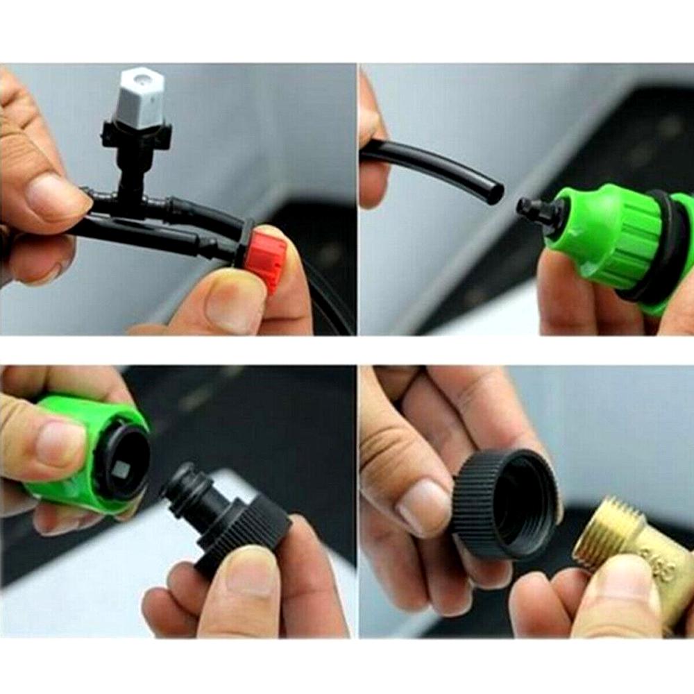 Garden Patio Water Mister Air Misting Cooling Micro Irrigation System Sprinkler 5M&10 Dripper-heads