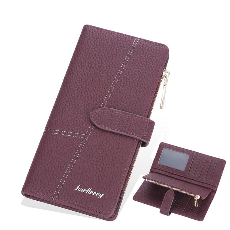 Baellerry Женские модные длинные кошельки из искусственной кожи, сумки с держателем для карт для дам, кошелек на молнии, кошелек для монет