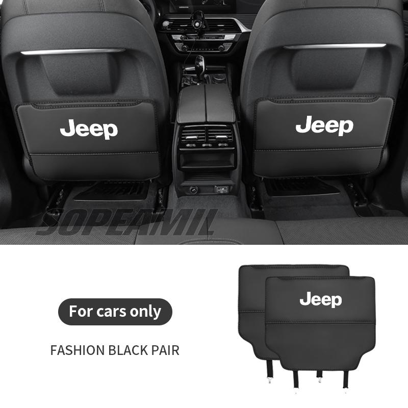Car Seat Back AntiKick Pad Rear Seat Storage Bag Jeep Wrangler JK JL Grand Cherokee Renegade Compass Gladiator Patriot Commander ALQ1