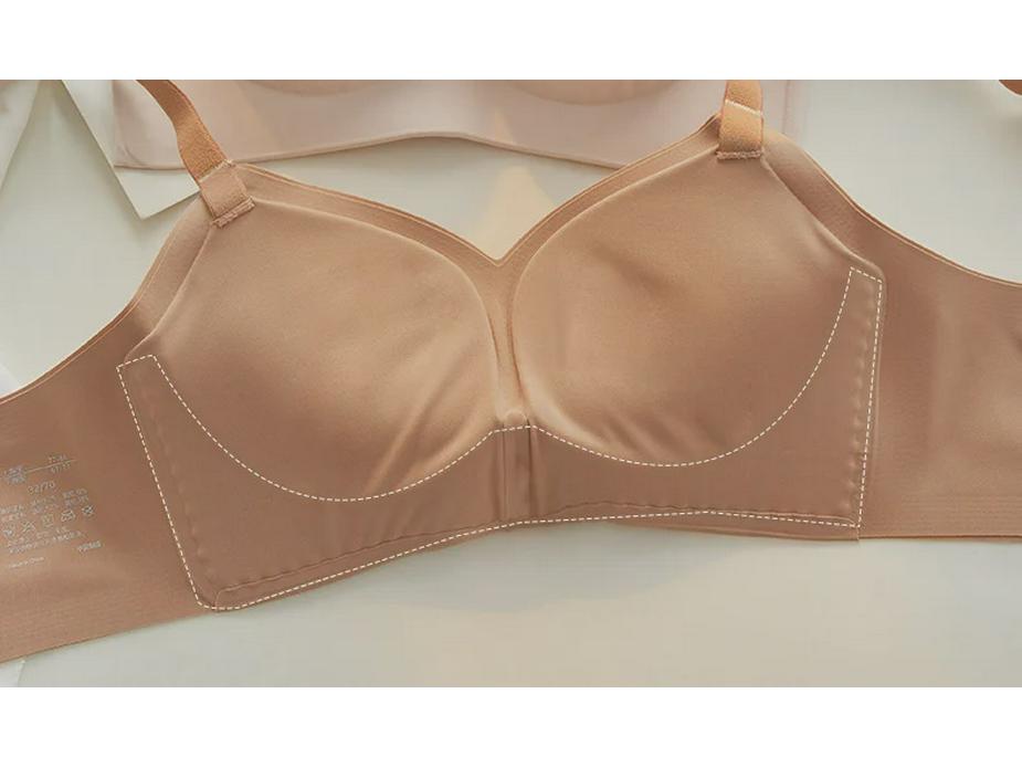 Korean Comics Seamless Push-Up Bra for Small Busts - Wireless, Thickened, and Large Fixed Cups