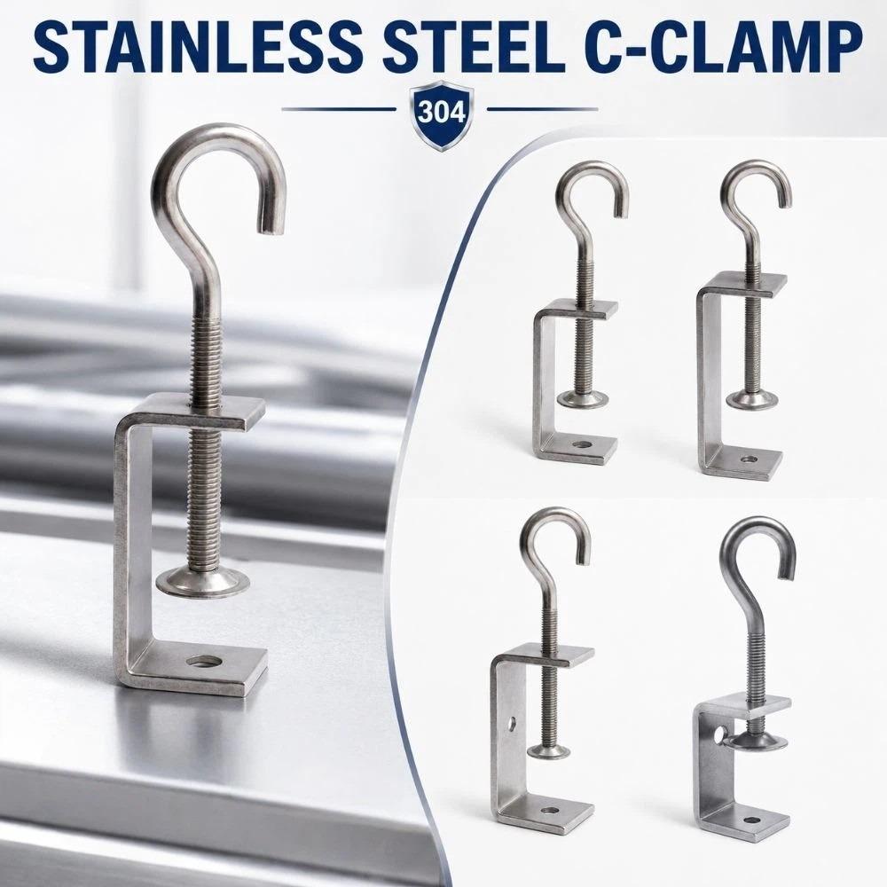Pull Ring C-clamp Adjustable Fixed Holder Clip High Quality Square Clamp  Hardware Fasteners