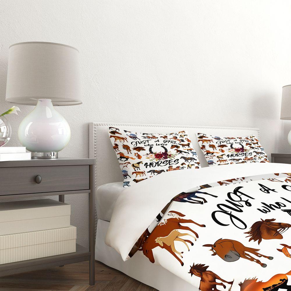Western Horse Floral Duvet Cover Set Comforter Cover Bedding Set No Filler Cowgirl Adult Warm Bedroom Bed Set
