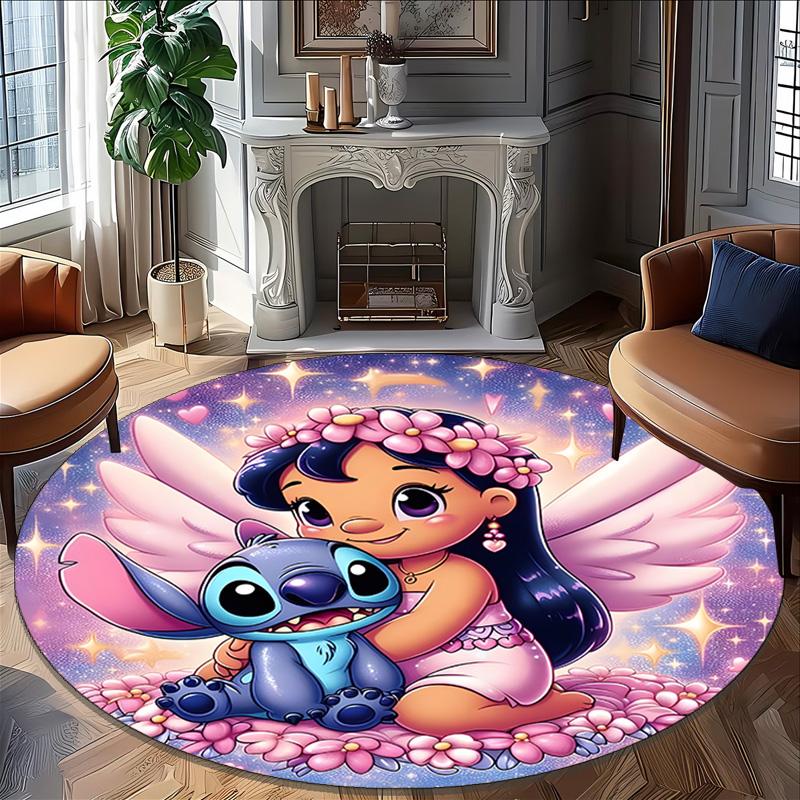 1pc S-Stitch19 Carpet, Round Rug, Comfortable, Suitable for Entryways, Living Rooms, Office, And Bedrooms, Christmas Decoration