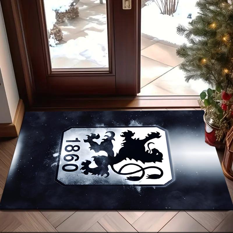1PC Mun-chen Lion Emblem Rug Game Carpet, Floor Mat for Bedroom Living Room Entryway Rug, Home Decor Idea Gift for Christmas birthday