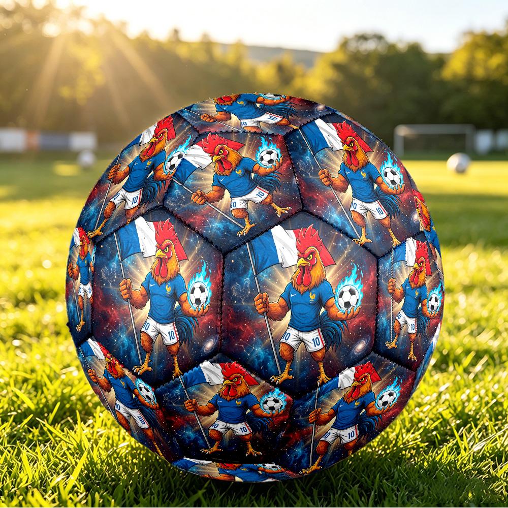 France Football Напечатанный Размер 5 Футбольный Мяч Износостойкий Стандартный Тренировочный Мяч для Взрослых Подарок для Фанатов для Матчей в Помещении и на Открытом Воздухе Спортивный