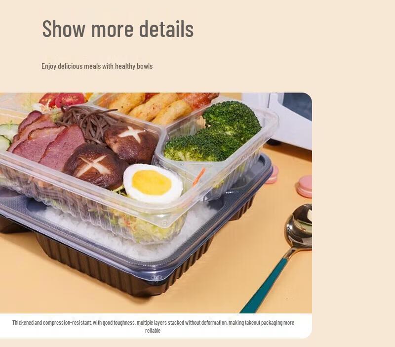 ZLIII Disposable 5-Compartment Takeaway Meal Box