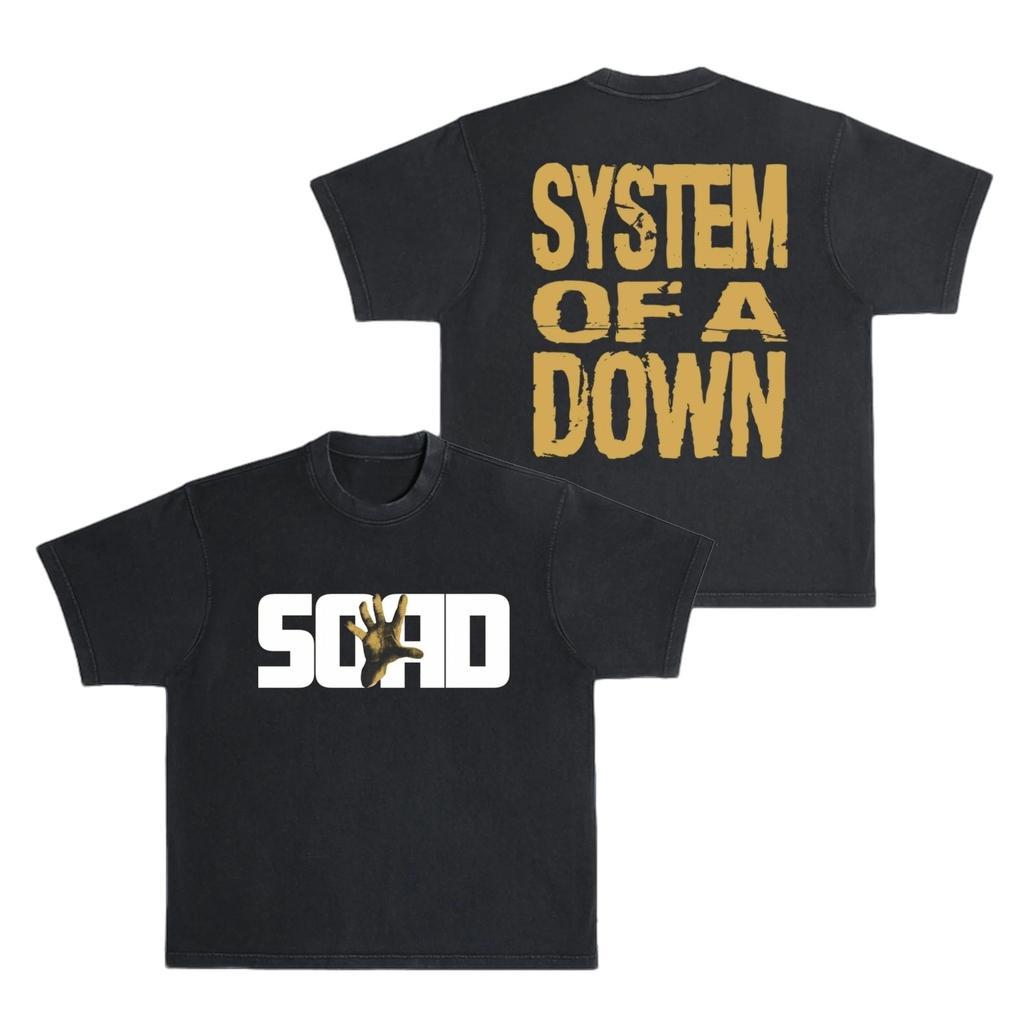 Футболка с графикой группы System Of A Down SOAD 2026 Хлопок Унисекс Мужская Женская Футболка Y2k Оверсайз Винтажная Футболка Подарки для Фанатов